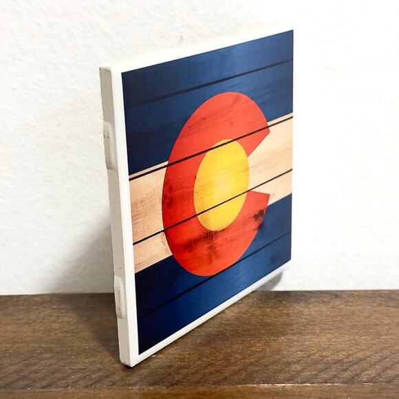 NEW: Melody Press Co. - Colorado State Flag Coasters (set of 4, 4"x4") - Picture 4 of 4